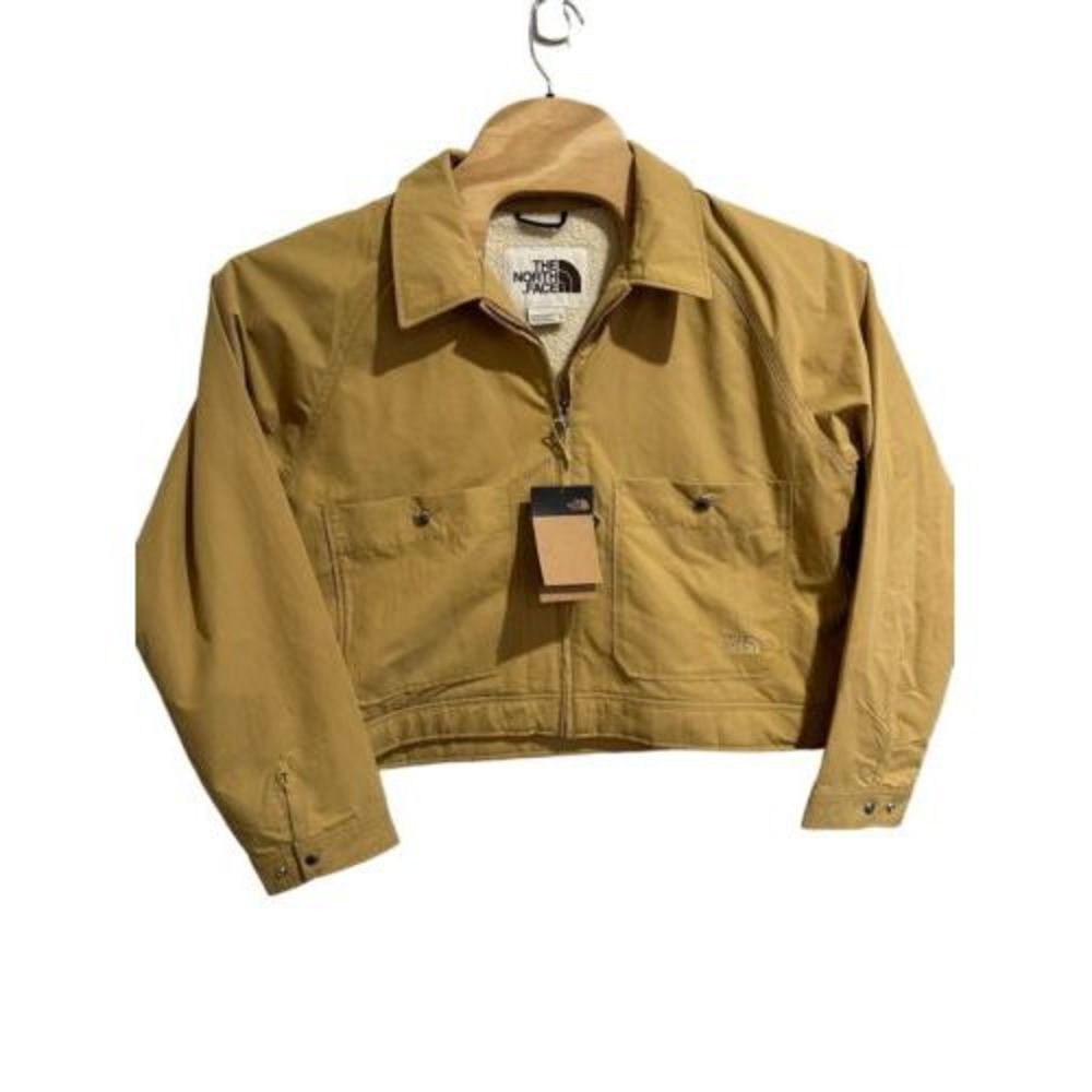 THE NORTH FACE M66 Work Jacket Women's‎ Size XL Tan Sherpa Lined Cropped
